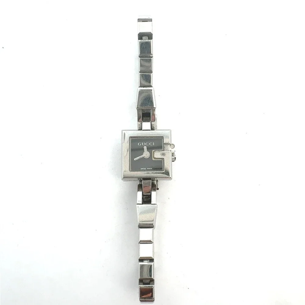 Vintage Gucci Mini G 102 Black Dial Stainless Steel Petite Ladies Wristwatch